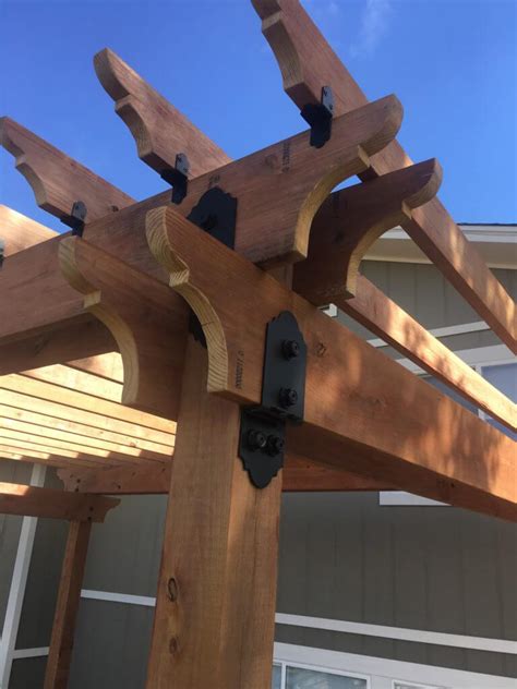 decorative metal brackets for pergola